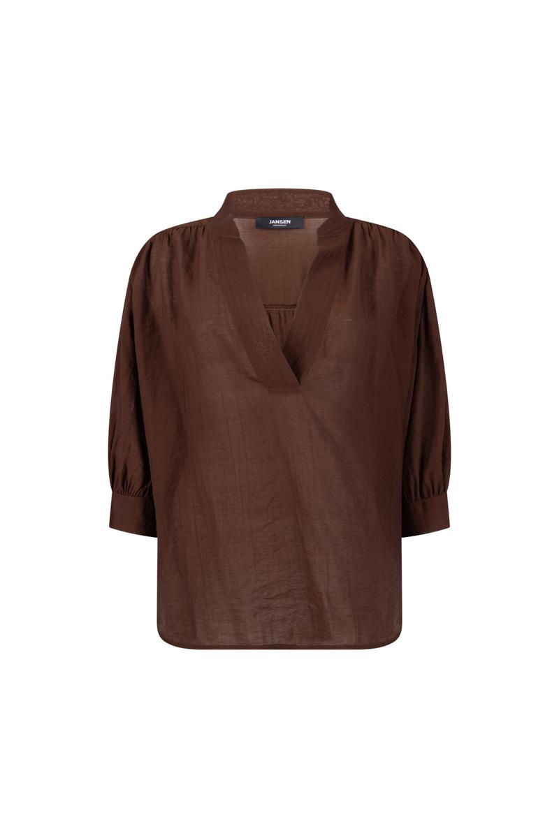 Jansen Amsterdam Blouse Pem Bruin 2