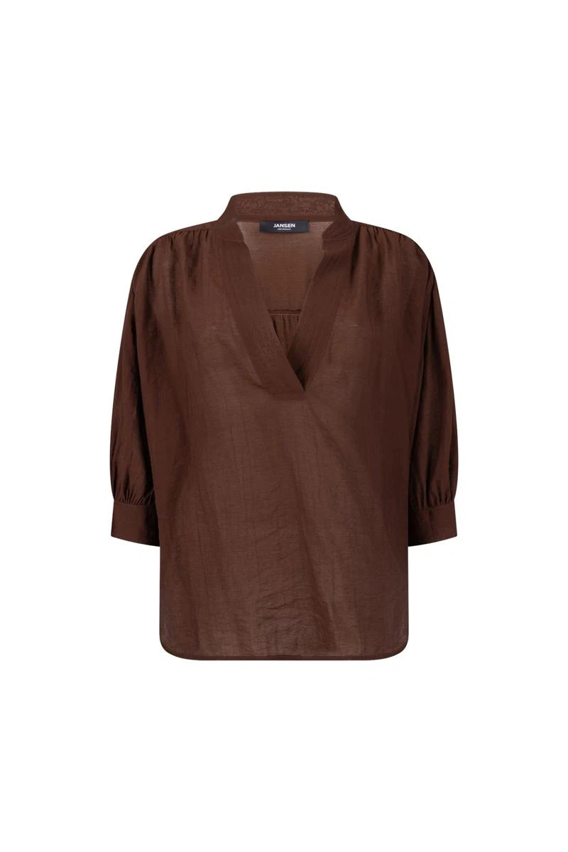 Jansen Amsterdam Blouse Pem Bruin 2