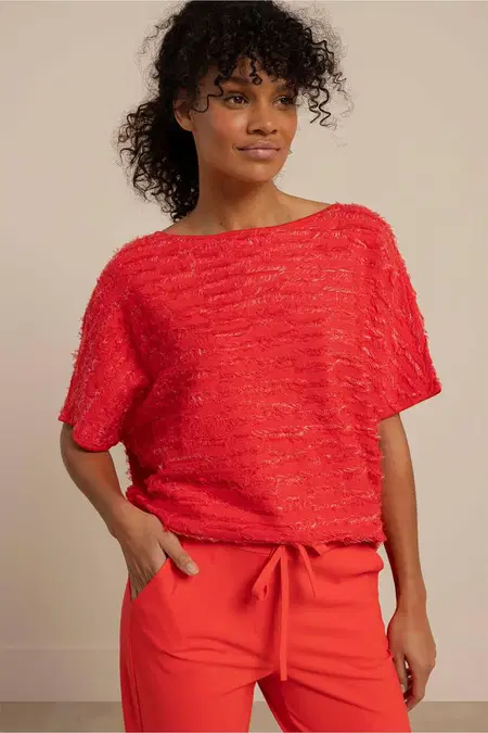 Studio Anneloes Blouse Lenti Fringe Rood 1