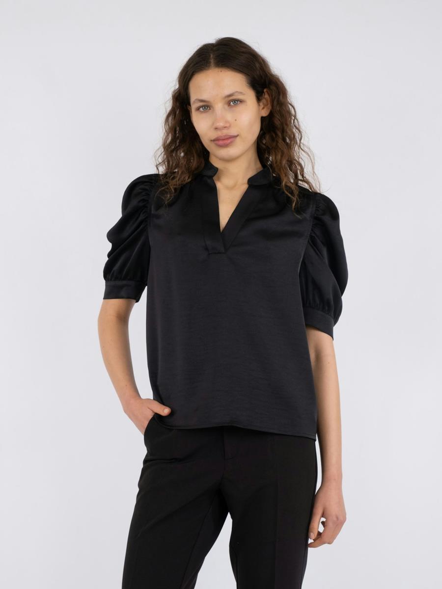 Neo Noir Neo Noir Blouse Roella Sateen Zwart 1