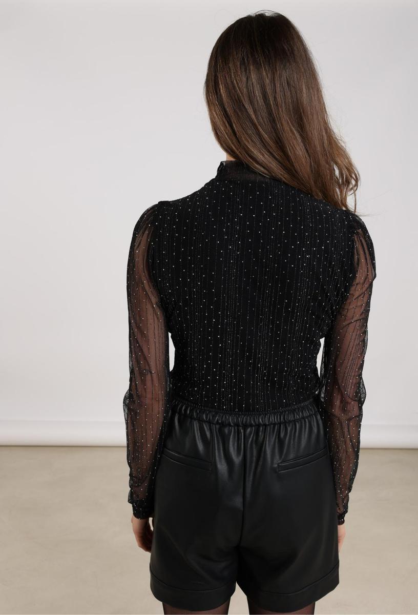 NUKUS Longsleeve Puck Strass Zwart 3