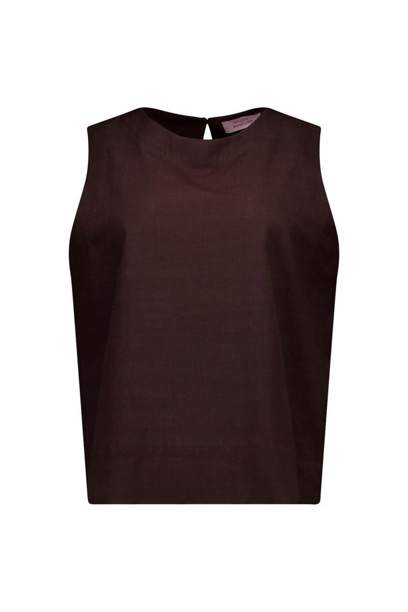 Studio Anneloes Top Gilian Linen Bruin 2