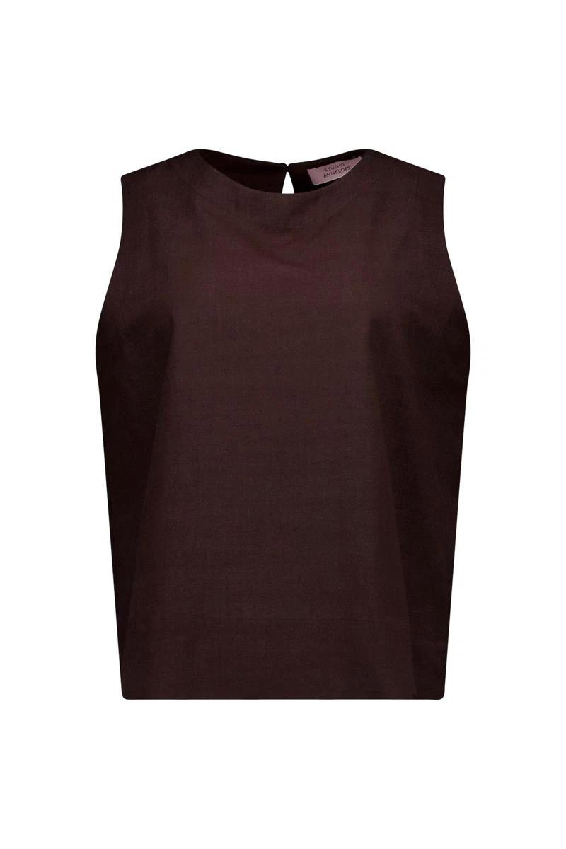 Studio Anneloes Top Gilian Linen Bruin 2