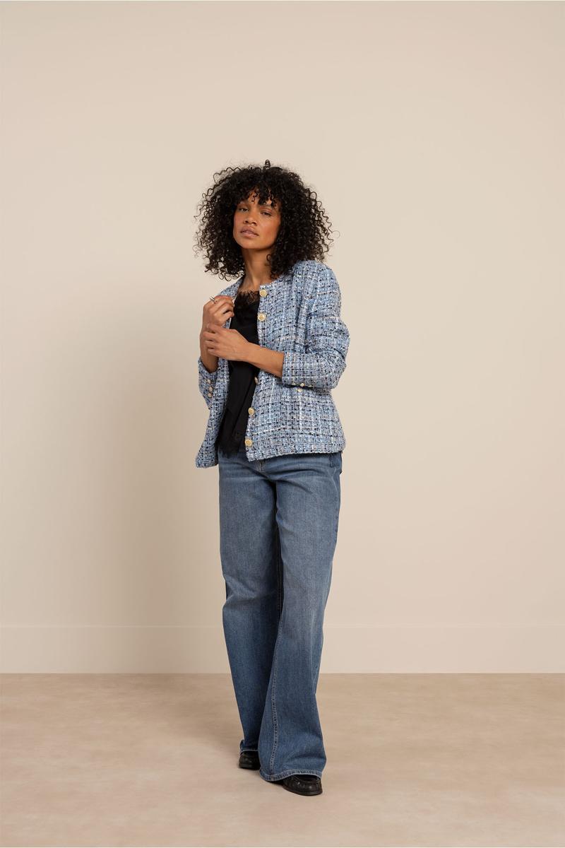 Studio Anneloes Blazer Nura tweed jacket Blauw 6