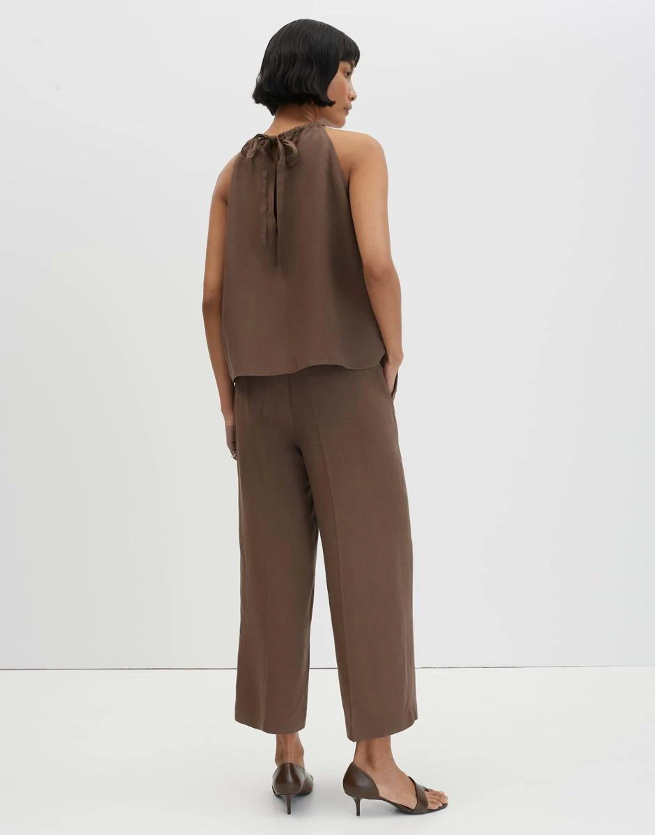 SOMEDAY Pantalon Celino Cropped Linen Bruin 3