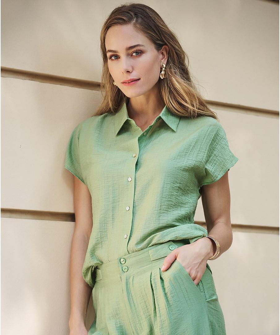EsQualo Blouse HS26.14218 Groen 4