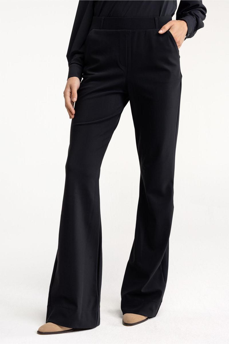 Studio Anneloes Pantalon Flair LONG bonded Zwart 4