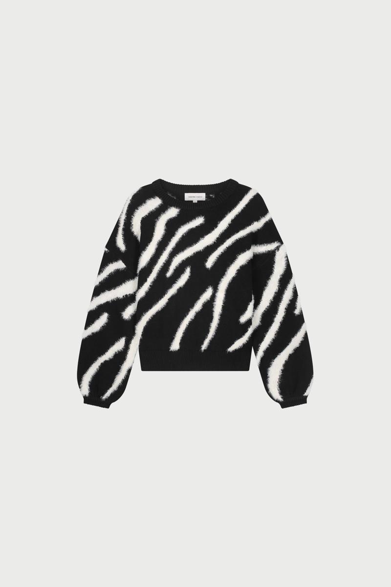 Fabienne Chapot Trui Zebra Pullover Zwart 2