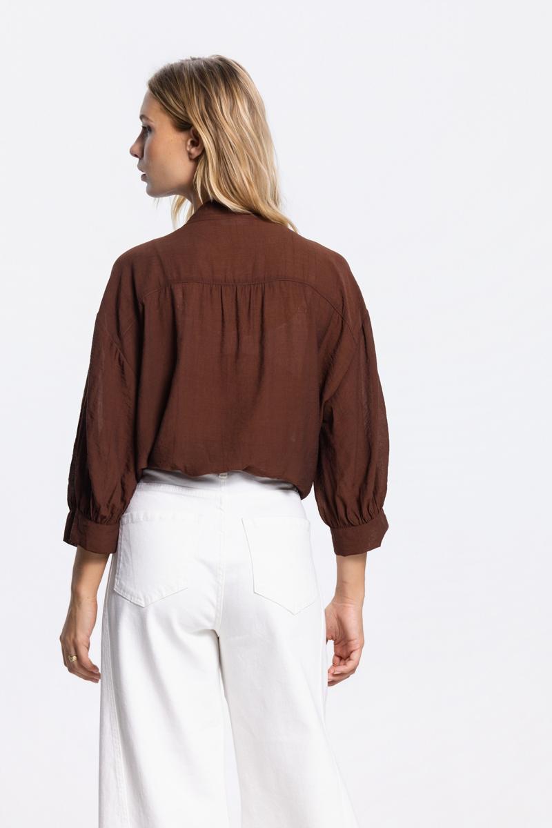Jansen Amsterdam Blouse Pem Bruin 3