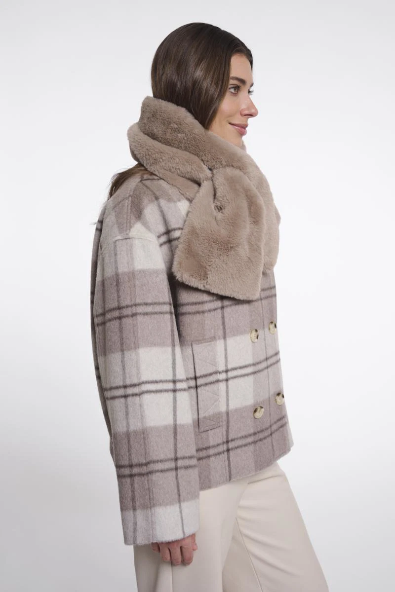 Rino & Pelle Sjaal Stip.7002612 Taupe 3