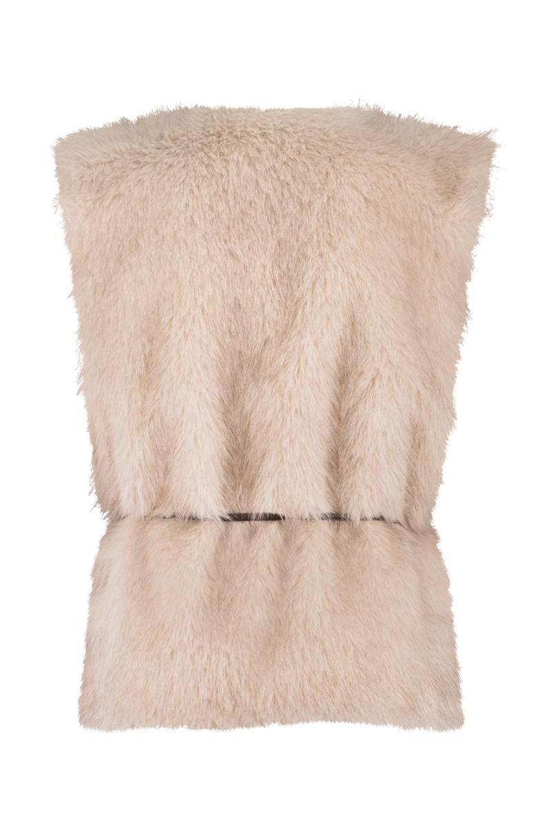 Studio Anneloes Bodywarmer Ivana Fur Beige 3
