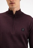 Butcher of Blue Trui Structure Halfzip Paars 5