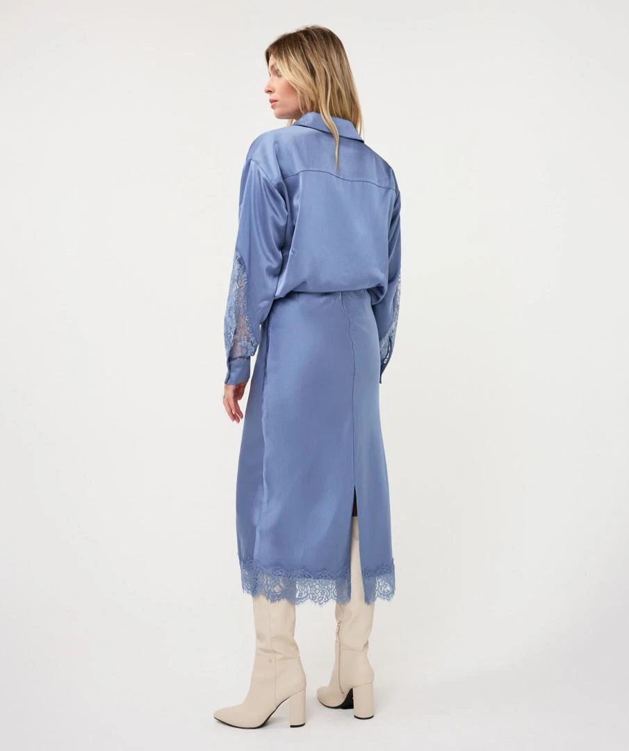 EsQualo Blouse W26.14700 Blauw 3