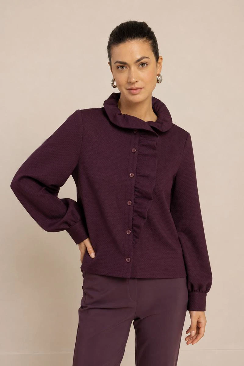 Studio Anneloes Blouse Melrose Ruffle Paars 1