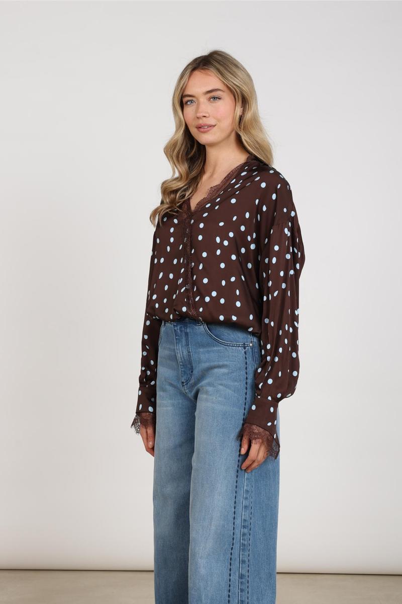 NUKUS Blouse NKF02157 Bruin 3