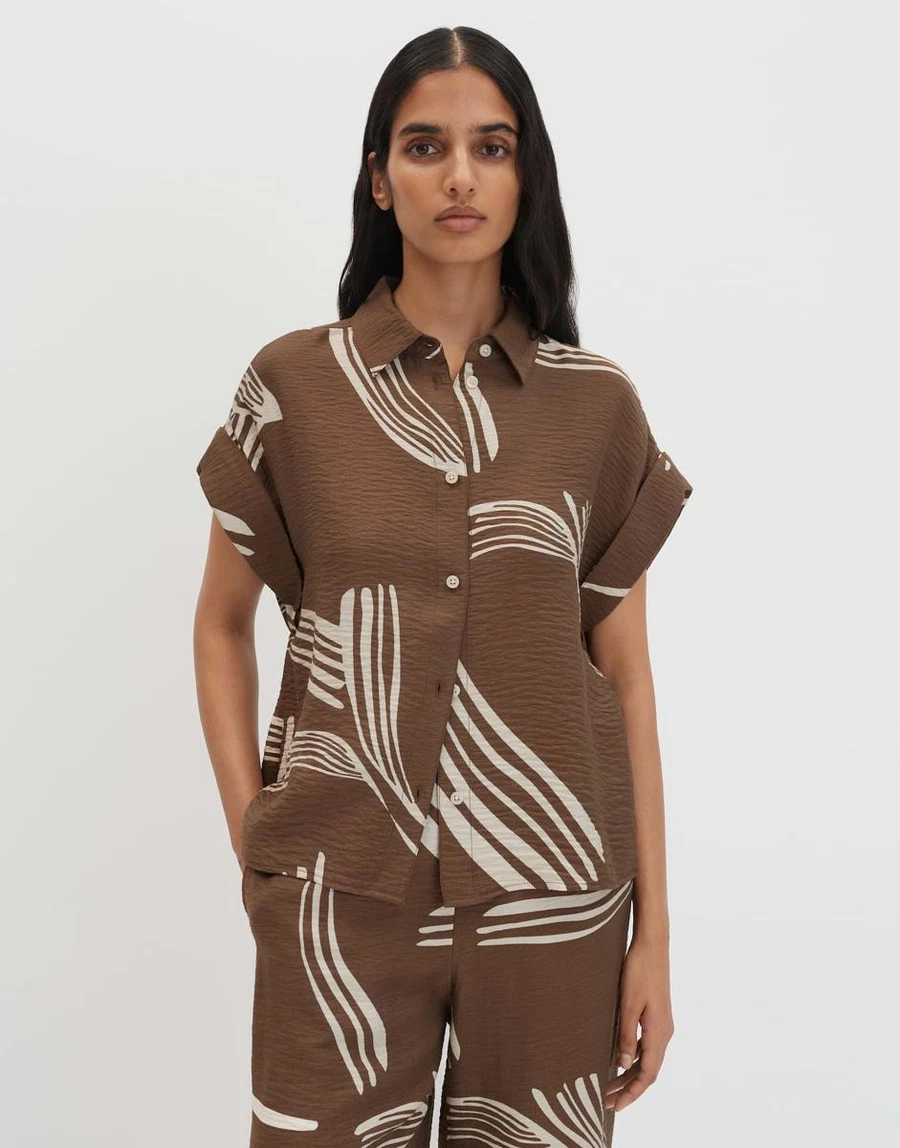 SOMEDAY Blouse Zelyna Bruin 1