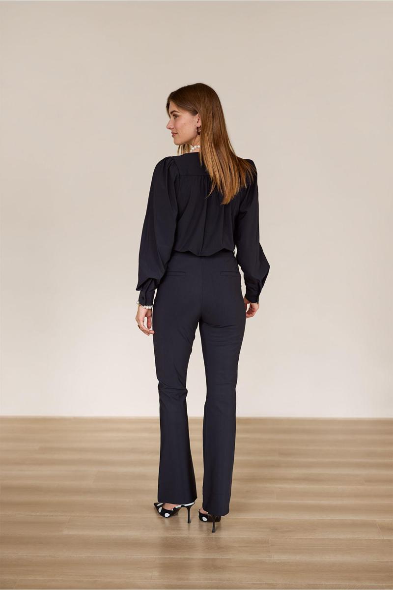 Studio Anneloes Pantalon Flair Bonded Zwart 4