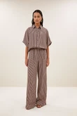 By-Bar Pantalon Celin Stripe Rood 1