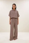 By-Bar Pantalon Celin Stripe Rood 1