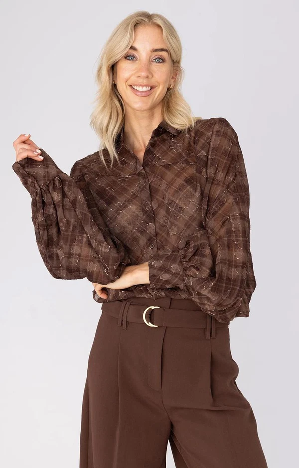 Anna Blouse 80a05-03845 Bruin 1