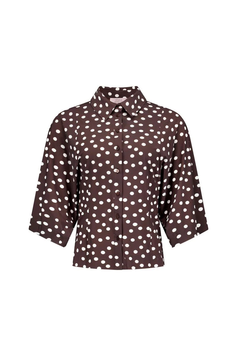 Studio Anneloes Blouse Fabienne Dot Bruin 2