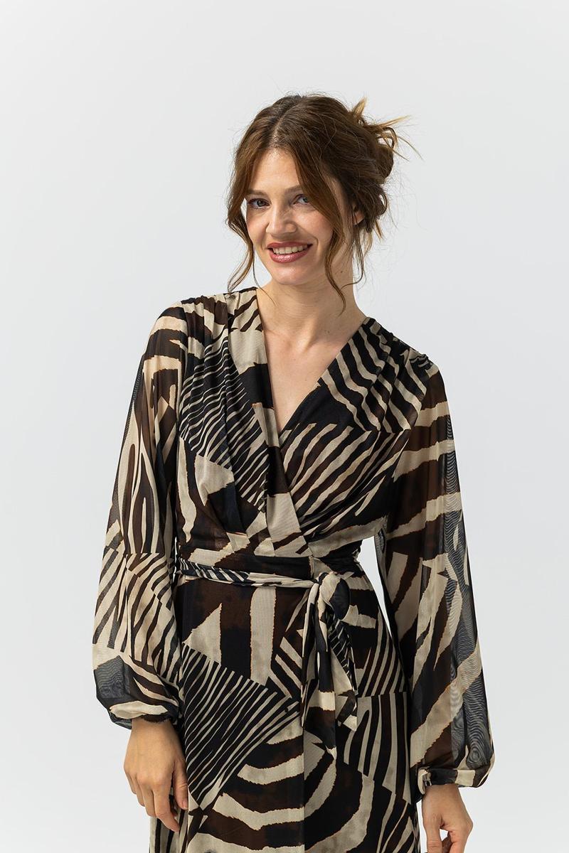 Label DOT Jurk 2523000 Bruin 4