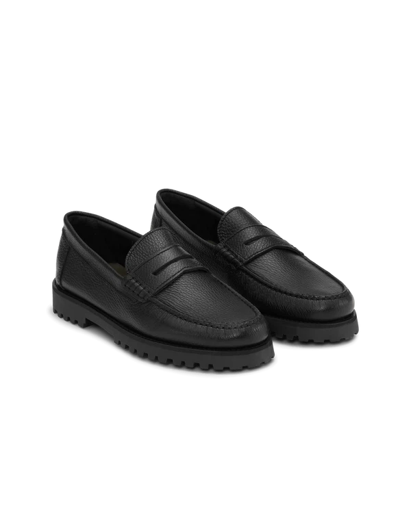 Les Deux Loafers Grain Leather Zwart 1