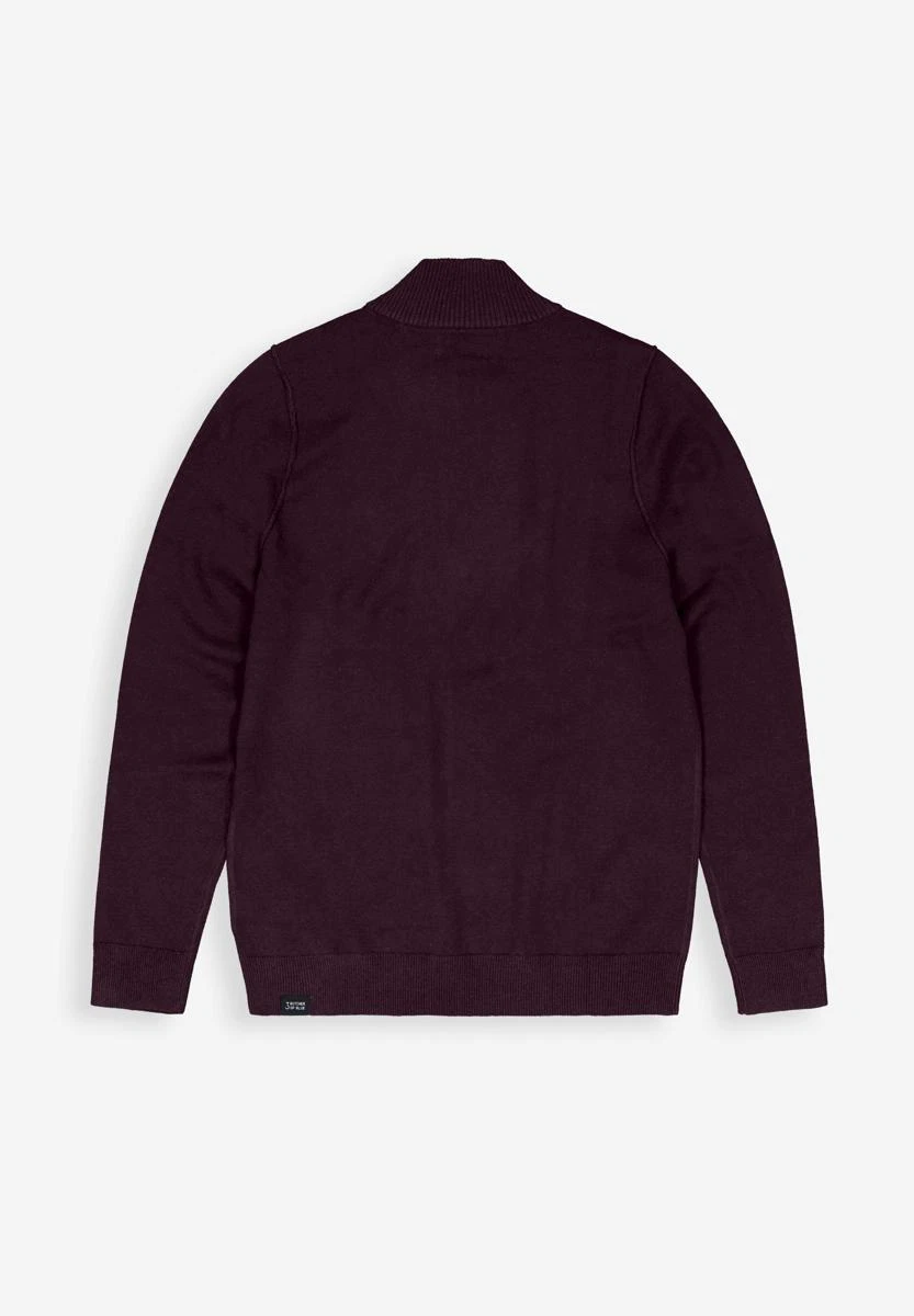 Butcher of Blue Trui Clifden Halfzip Paars 4