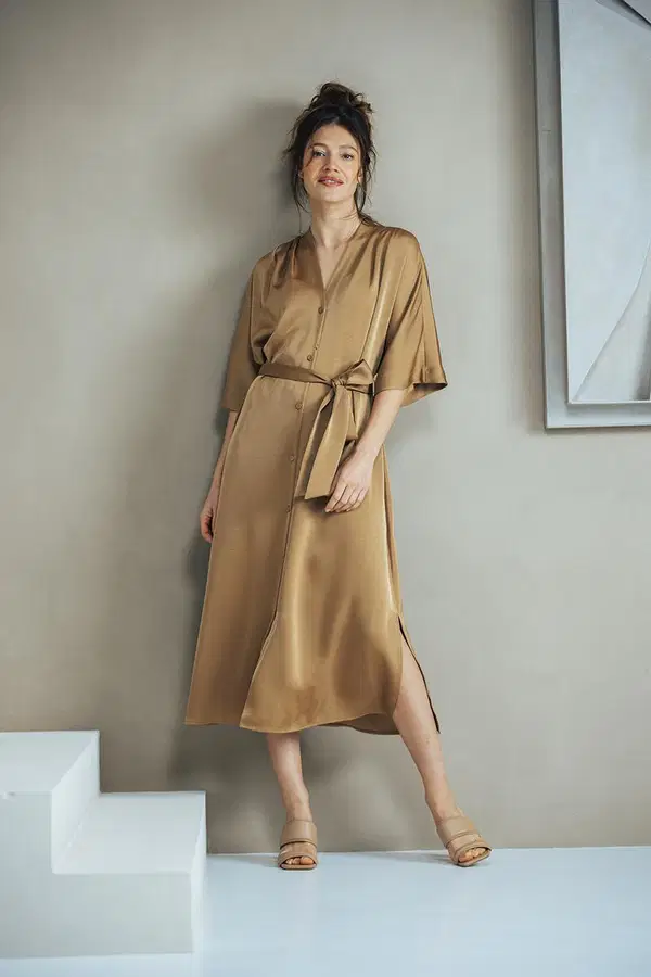 Label DOT Jurk 2613002 Bruin 1