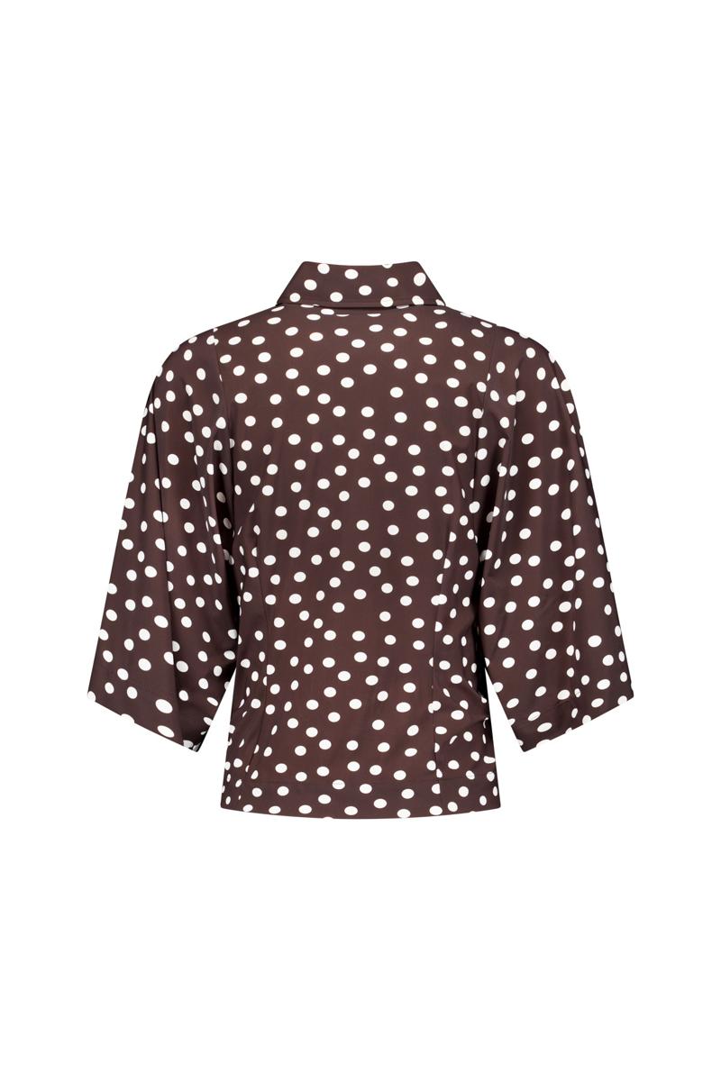 Studio Anneloes Blouse Fabienne dot blou Bruin 2