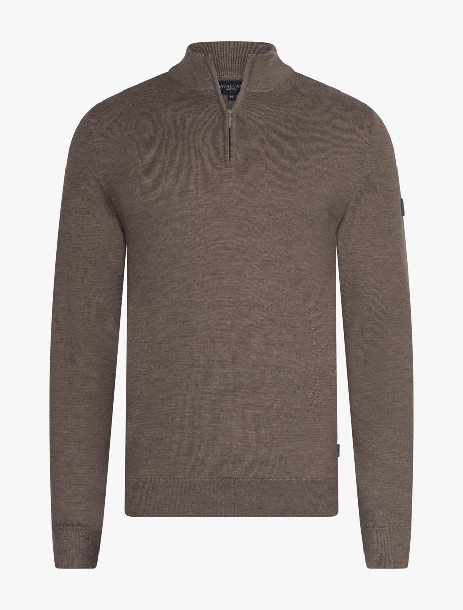Cavallaro Trui Merino Half Zip Taupe 2