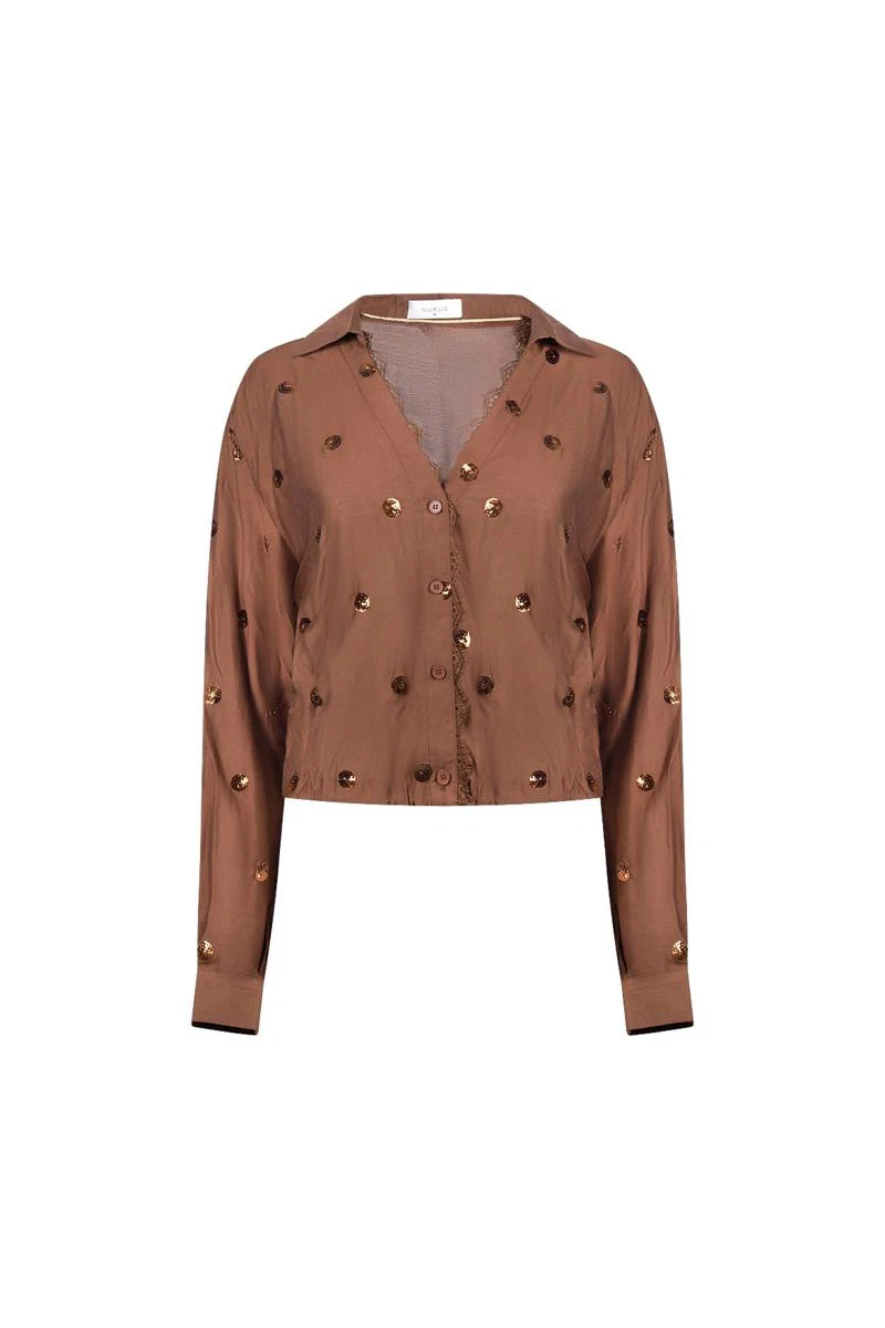 NUKUS Blouse NKF02160 Bruin 1