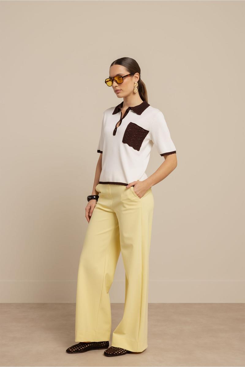 Studio Anneloes Trui Jemy crochet polo Off-White 3