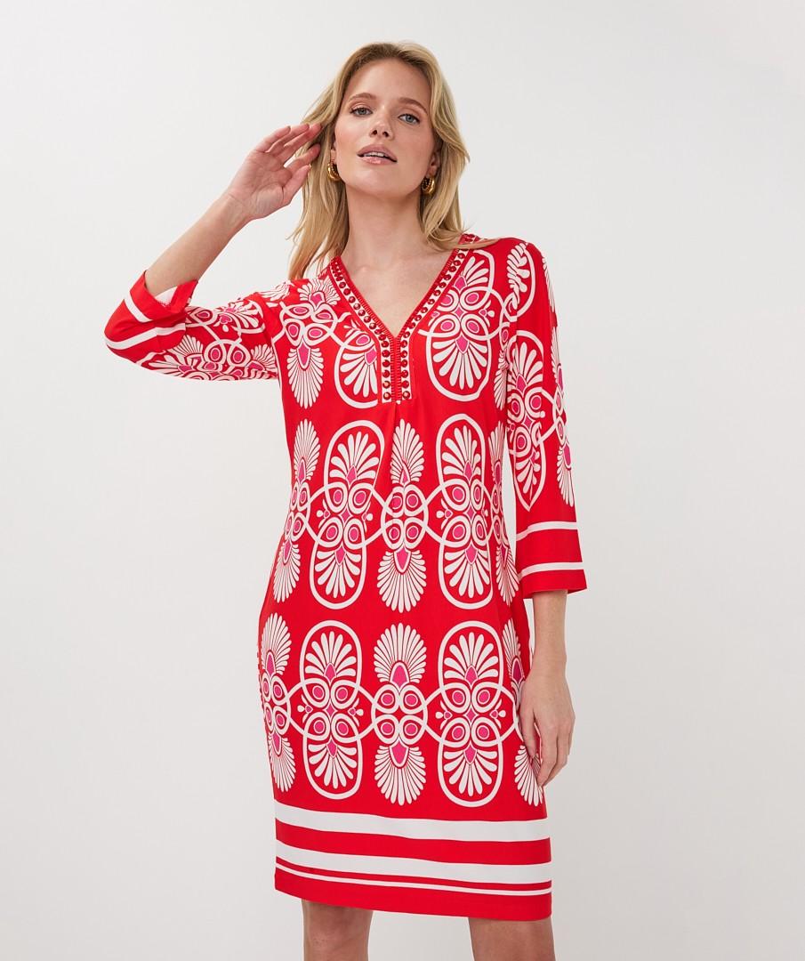 EsQualo Jurk HS26.30217 Rood 5