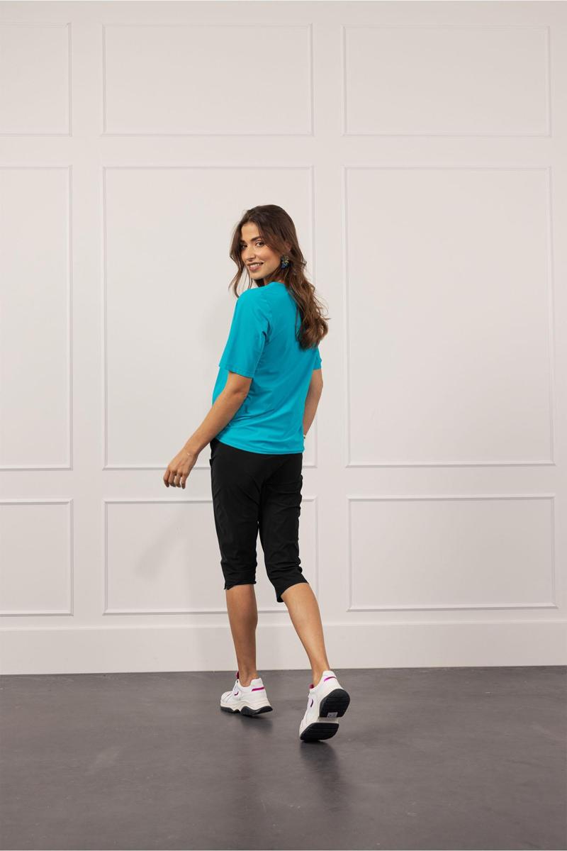 Studio Anneloes Pantalon Hanna capri trous Zwart 6