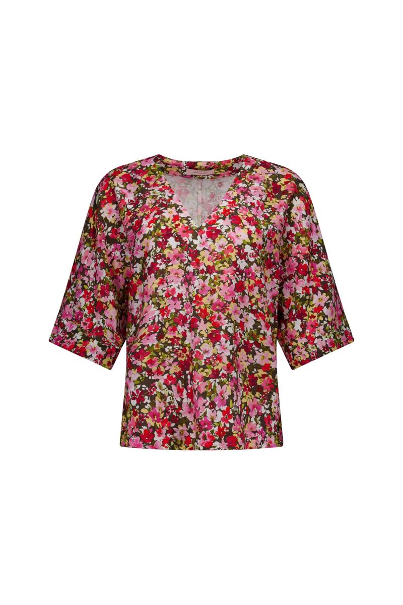 Studio Anneloes Blouse Madison flower to Rood 1