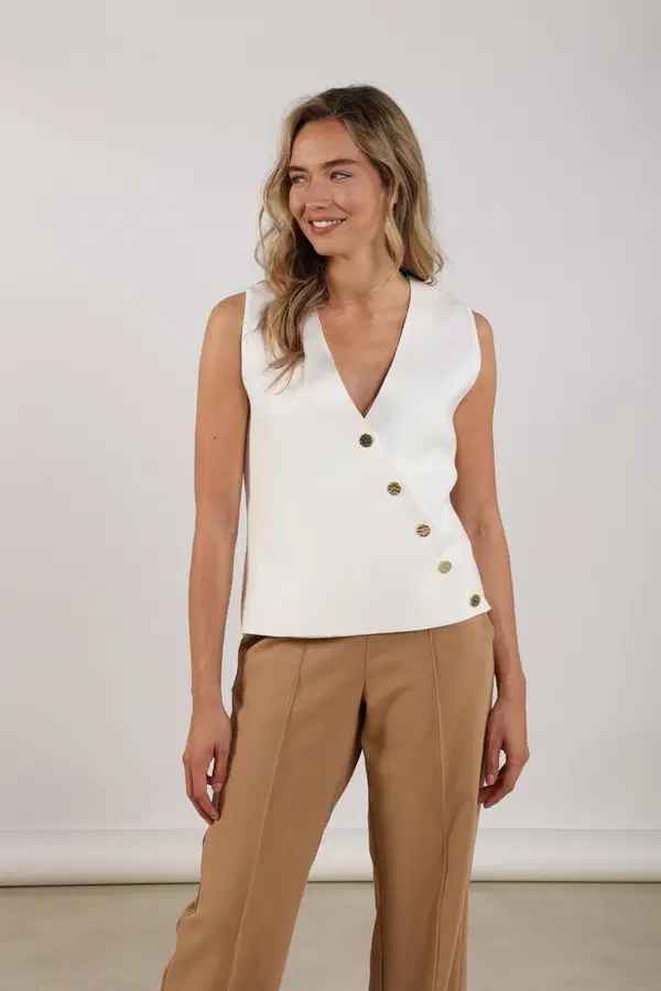 NUKUS Gilet Vera Off-White 1