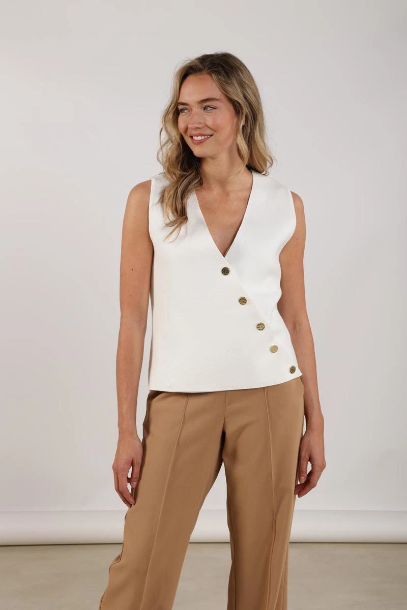 NUKUS Gilet Vera Off-White 1