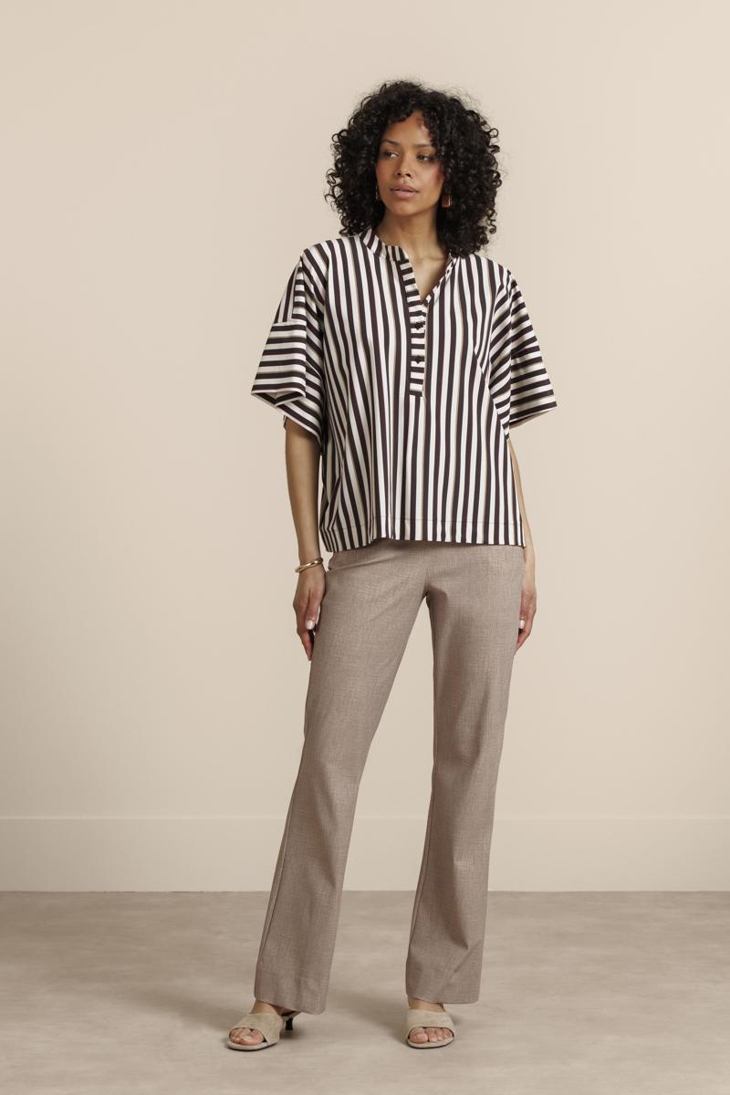 Studio Anneloes Blouse Laureen stripe bl Bruin 5