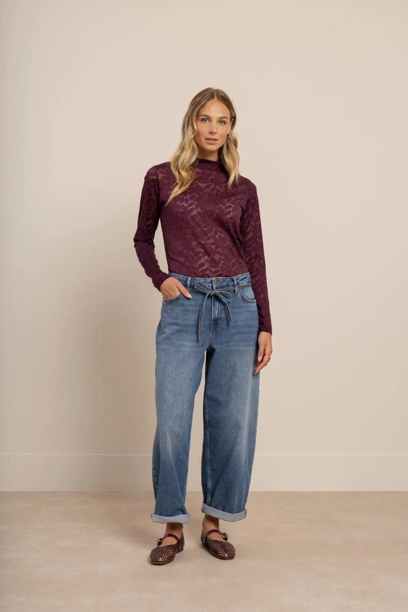 Studio Anneloes T-Shirt Reagan lace top Paars 2