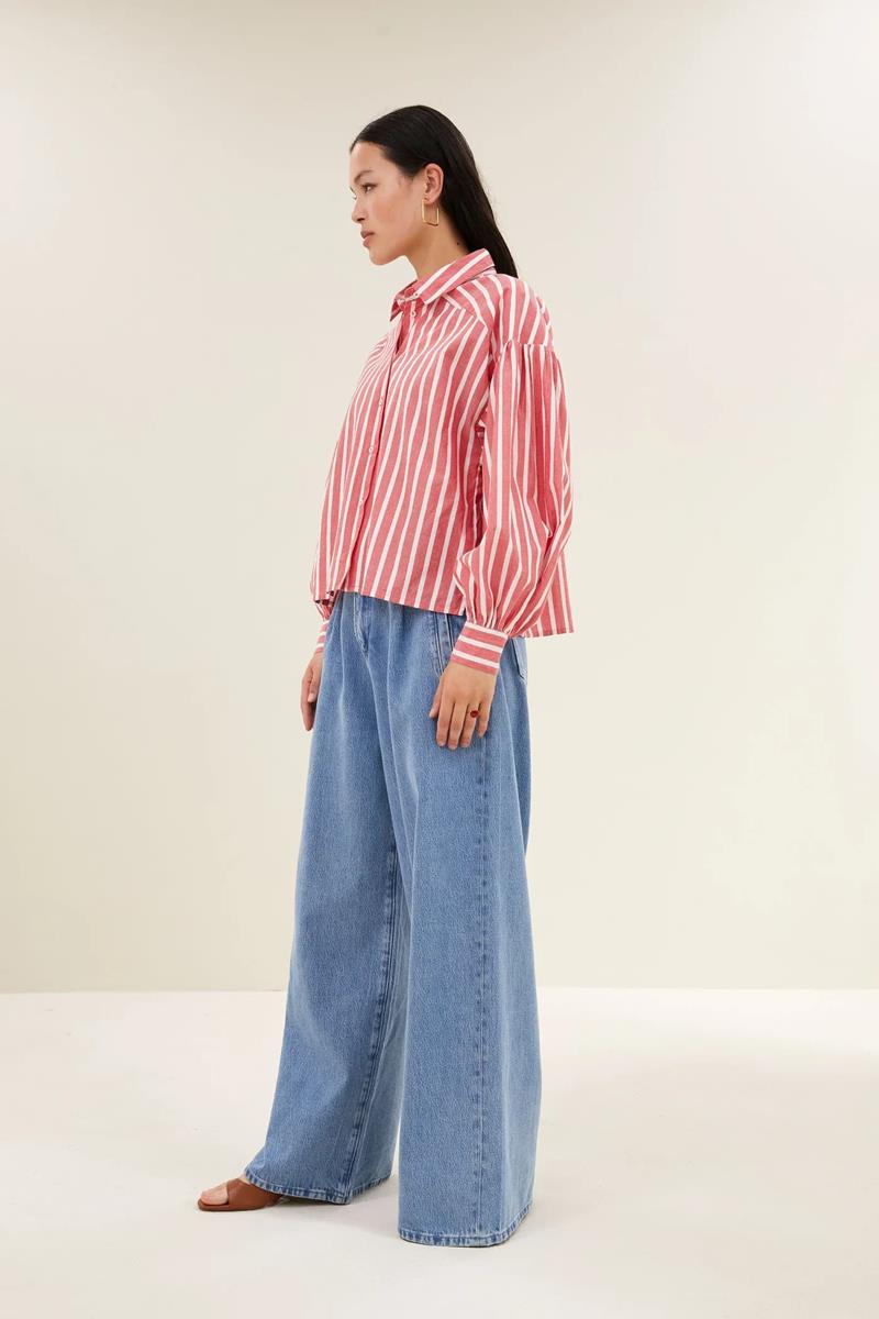 By-Bar Blouse Sarah Stripe Rood 4