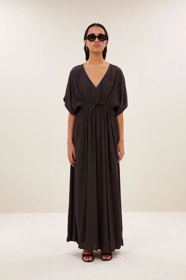 By-Bar Jurk Long Twill Bruin 1