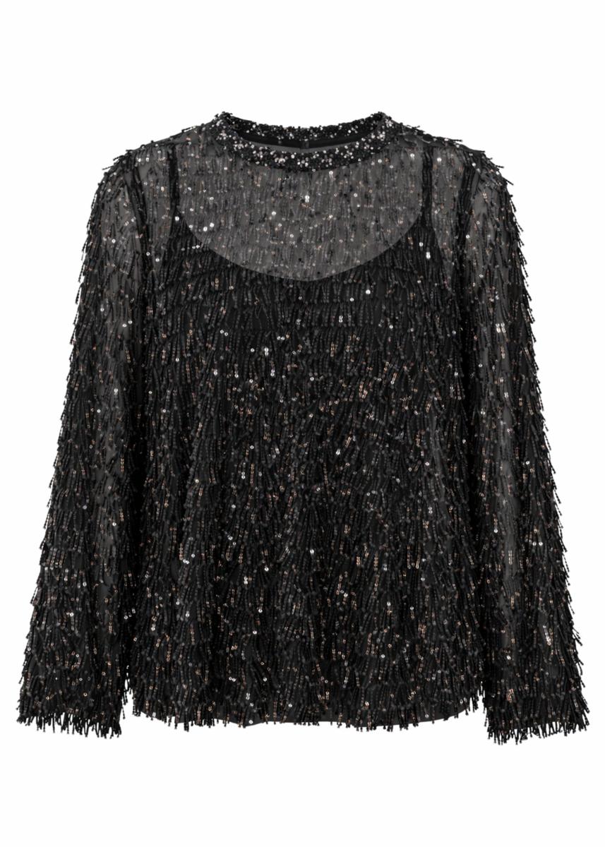 Freebird Blouse Taia Wv-Glitter-P Zwart 2