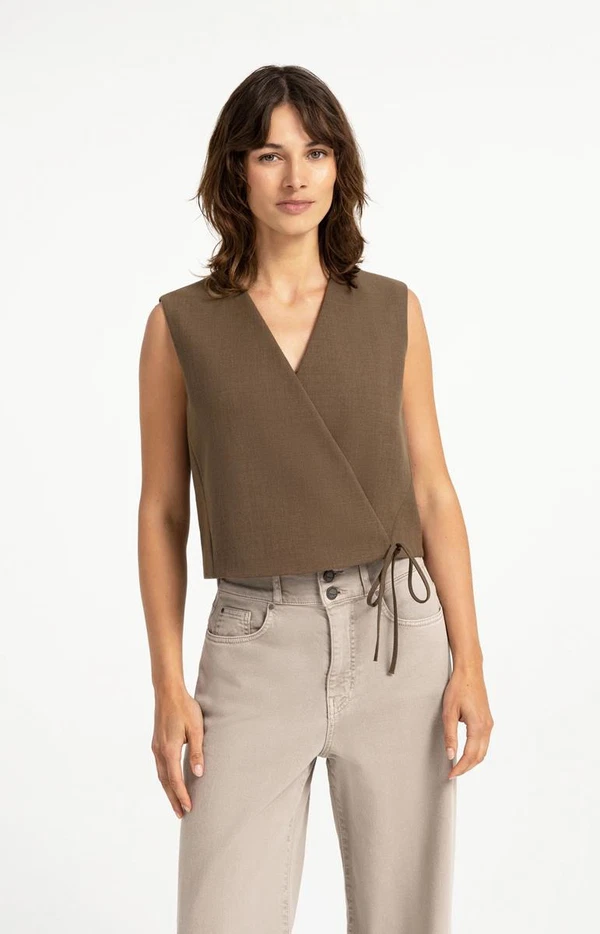 YAYA Gilet 01-521009-608 Bruin 1