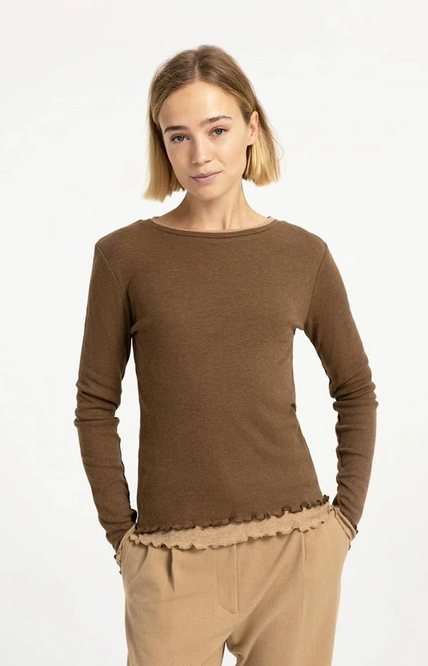 YAYA T-Shirt 01-709416-609 Bruin 1
