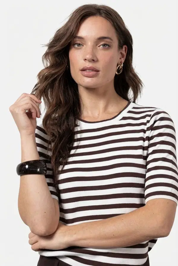 Studio Anneloes Trui Luna Stripe Bruin 1