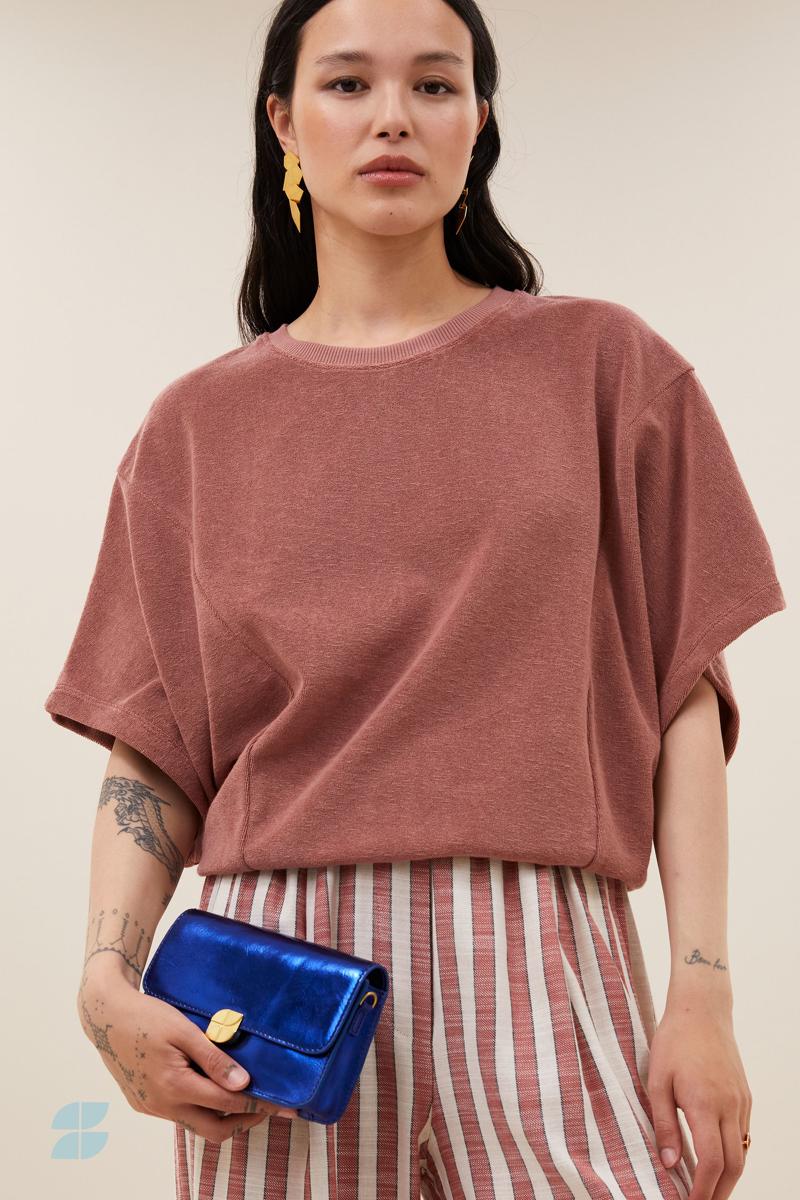 By-Bar T-Shirt Nuki Slub Top Roze 2