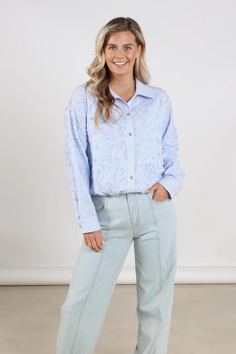 NUKUS Blouse Newport Blauw 1