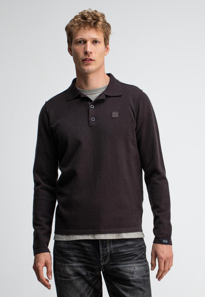 Butcher of Blue Trui Clifden Polo Bruin 1