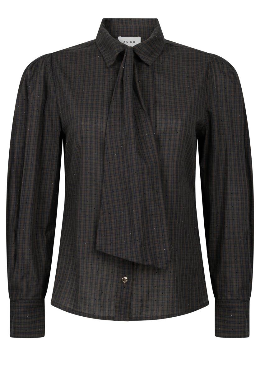 Aaiko Blouse JANESSE TIE CHECK Bruin 2